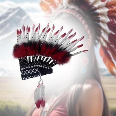 Amerikan Şefi Kızılderili Yerli Şapkası Yapay Tüy Başlık Fantezi Elbise için