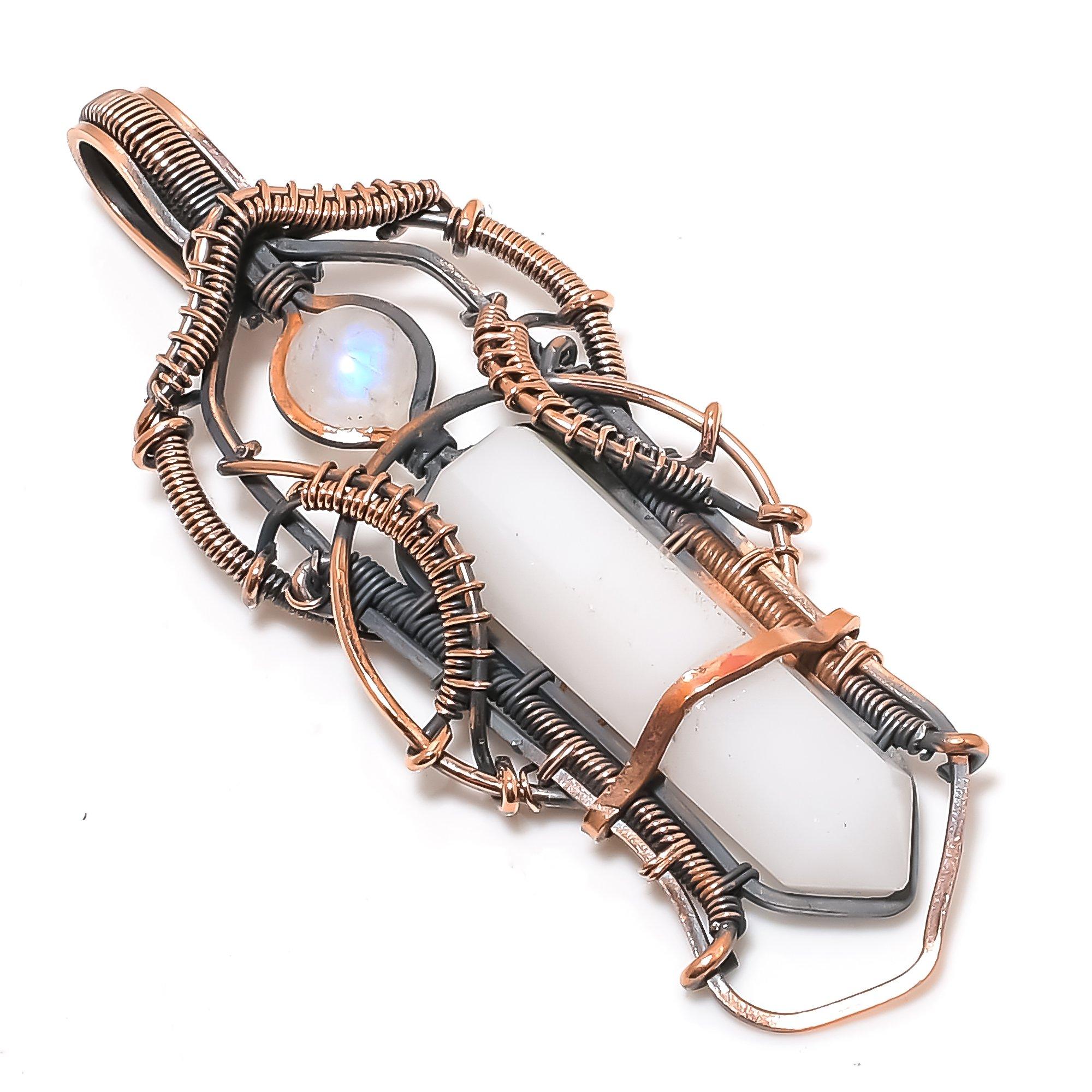 

White Coral , 999 Copper Wire Wrapped Pendant, Handmade Gemstone Pendant Jewelry, Gifts For Wife Brand New Pendant