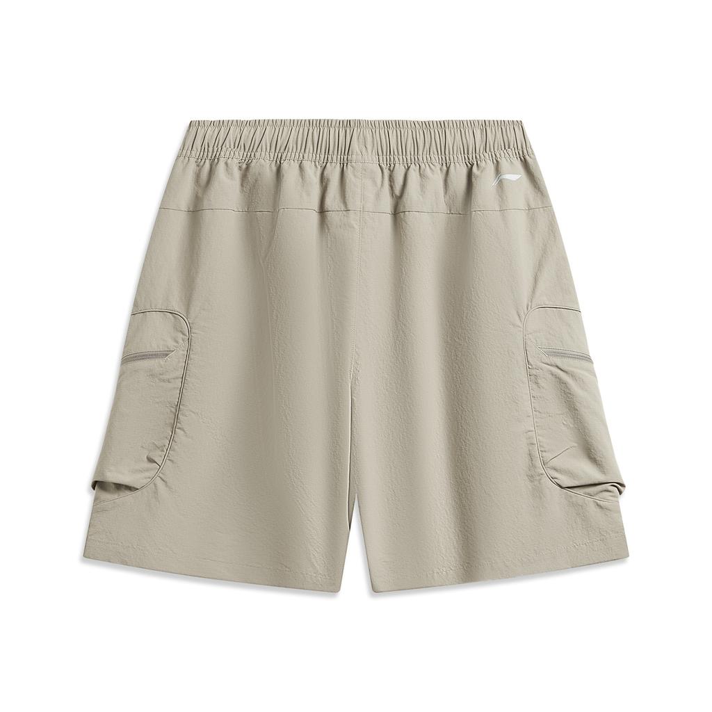 Li-Ning Outdoor CF Water-Resistant Breathable Stretch Multi-Pocket Sports Shorts Men Shorts Brown Gray AKSW011-4