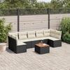 VidaXL Garden Lounge Set 8 Pcs with Cushions Black Braided Resin 3223571