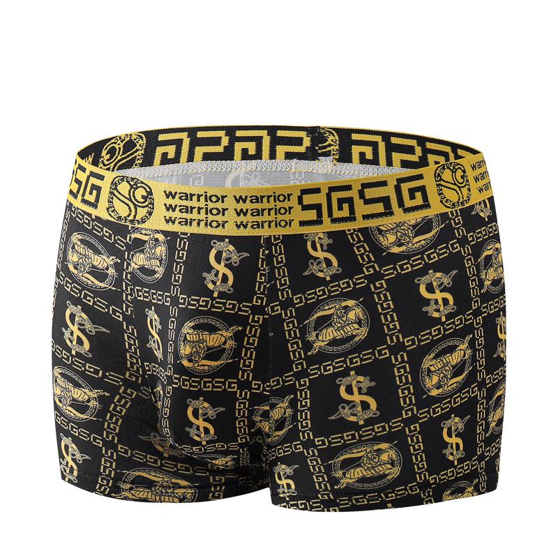 Men’s Antibacterial Printed Boxer Shorts - Breathable, Comfortable, Large Size Luxury Underwear