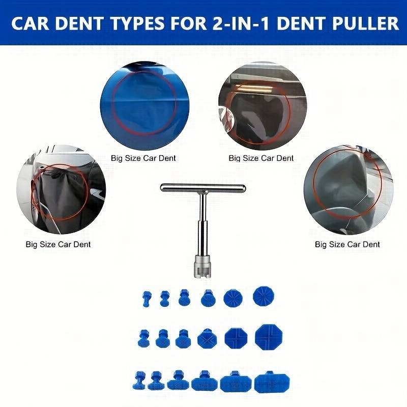 Car Dent Puller Kit  Dent Repair Tools T-shaped Paintless Traceless Suction Pit Set Dents Repair Kit Car Care Accessories