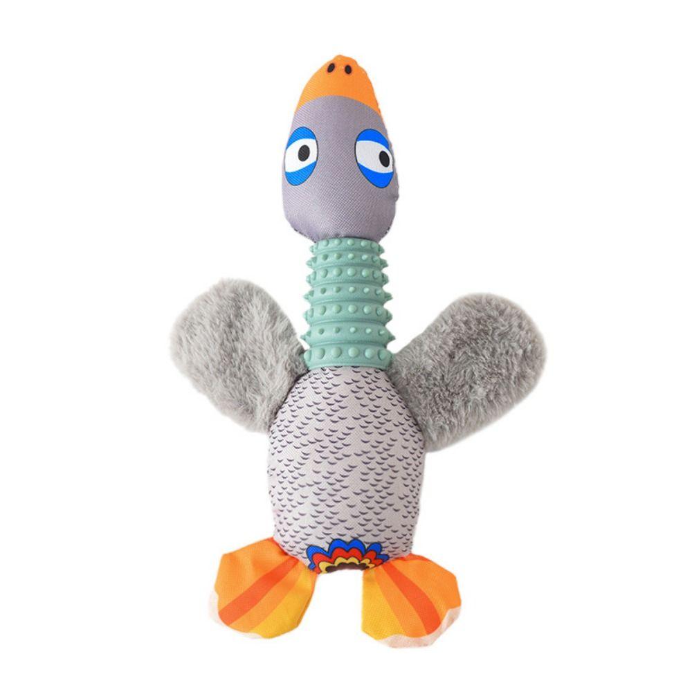 

Soft Puppy Molar Toy Bite Resistant Dog Chew Toy Funny Dog Goose Doll Toy Self Happy серый