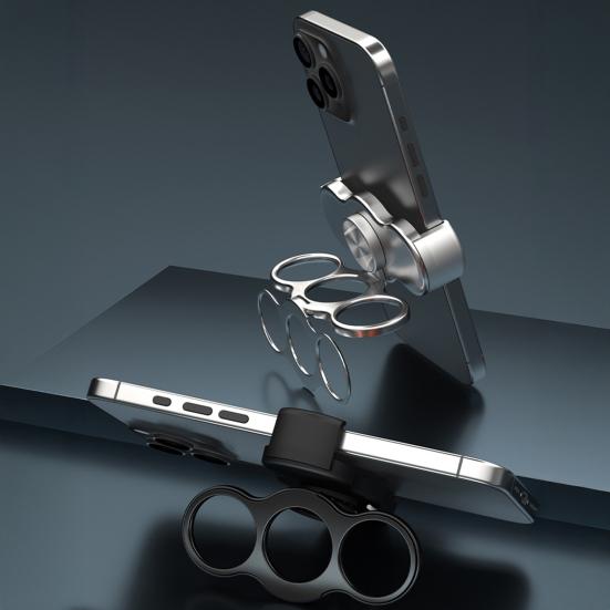 Yousheng 1/2Pcs Dual-Ring Three-Finger Back Clip Holder Multipurpose Foldable Phone Grip Holder 360 Degrees Rotation Cell Phone Ring Holders Stand