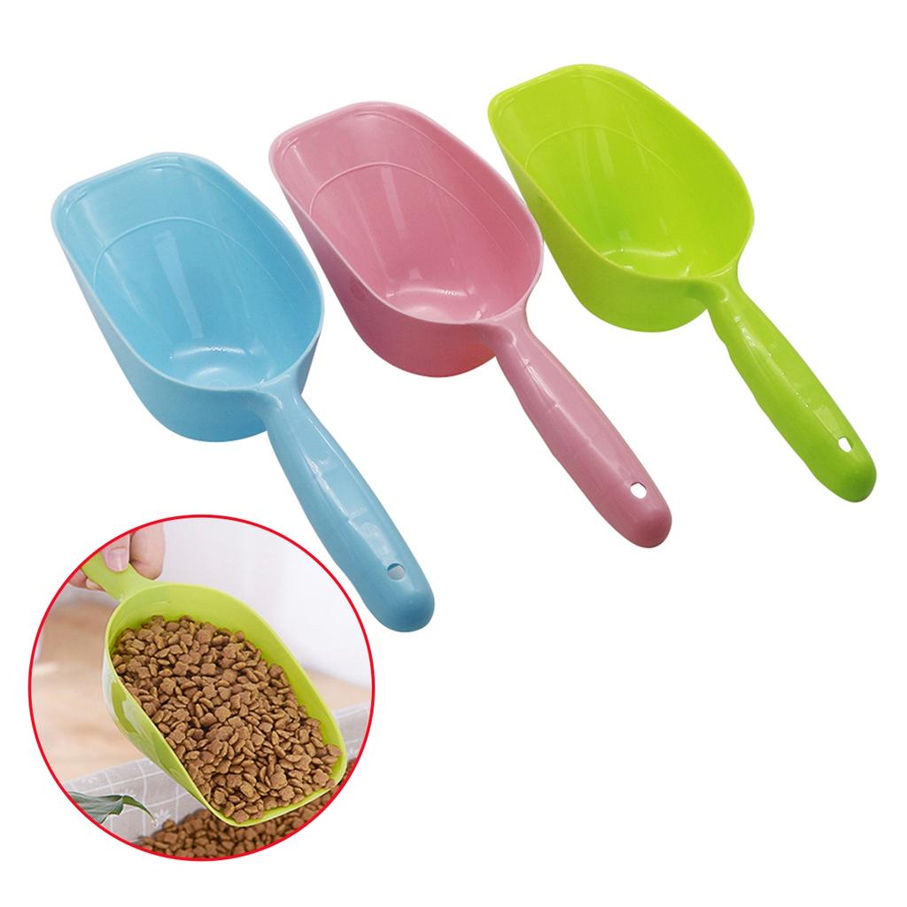 1Pc M/L Thickened Pet Food Shovel Dual Purpose Water and Food Spoon Cats Dogs Colored Plastic Dishes Spade Pet Supplies 3 Colors