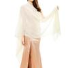Abendkleid Schal Transparent Chiffon Damen Elegant Weich Seidig Glänzend Schal Hochzeit Brautschal Hochzeitsfeier