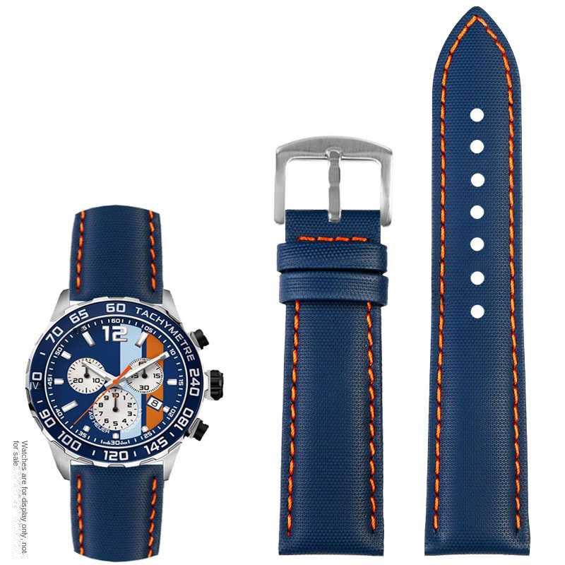 20mm 21mm 22mm 23mm Nylon Leather Bottom Watchband for Mido Helmsman M021 M005 M038 Tudor Seiko Waterproof Watch Strap