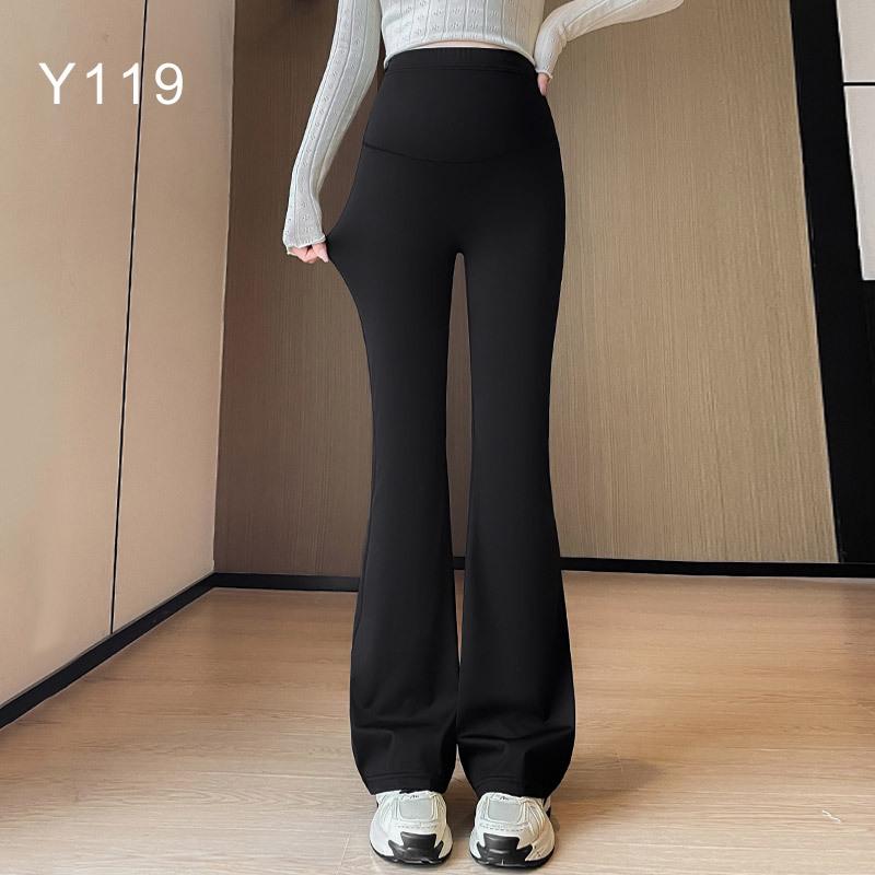 Petite Plus Size Maternity Yoga Pants - Spring/Summer Flare with Tummy Support One Size (80-110 lbs)