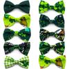 50/100pcs ST Patrick's Day Dog Bows Removable Dog Collar Pet Dog Green Bow Tie Dog  Accessories Pet Supplies Small Dog Bowties