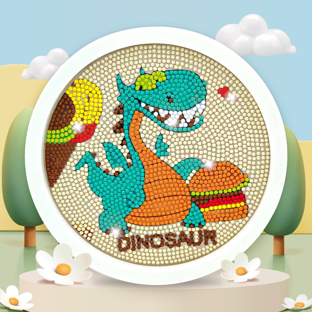 Round Frame Unicorn Diamond Painting Kit: Creative DIY Children's Handmade Sticker Art with Frame