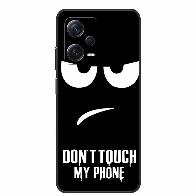 Weiche Hülle für Xiaomi Redmi Note 12 Pro 5G Case Schwarz TPU Silikon Hüllen für Redmi Note 12 Turbo 5G / Note12 Pro Plus Pro+ Wolf
