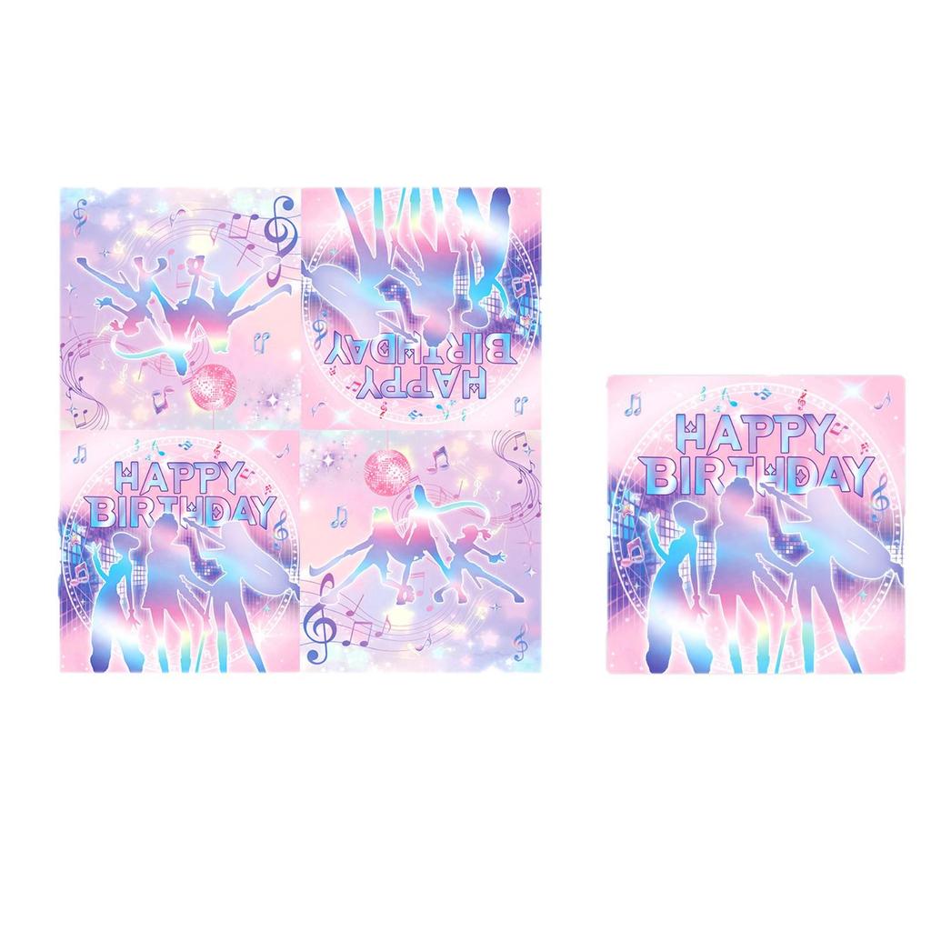 Colorful Demon Hunter Girls Party Tableware Set with KPOP Birthday Plates & Pull Flags Decorations
