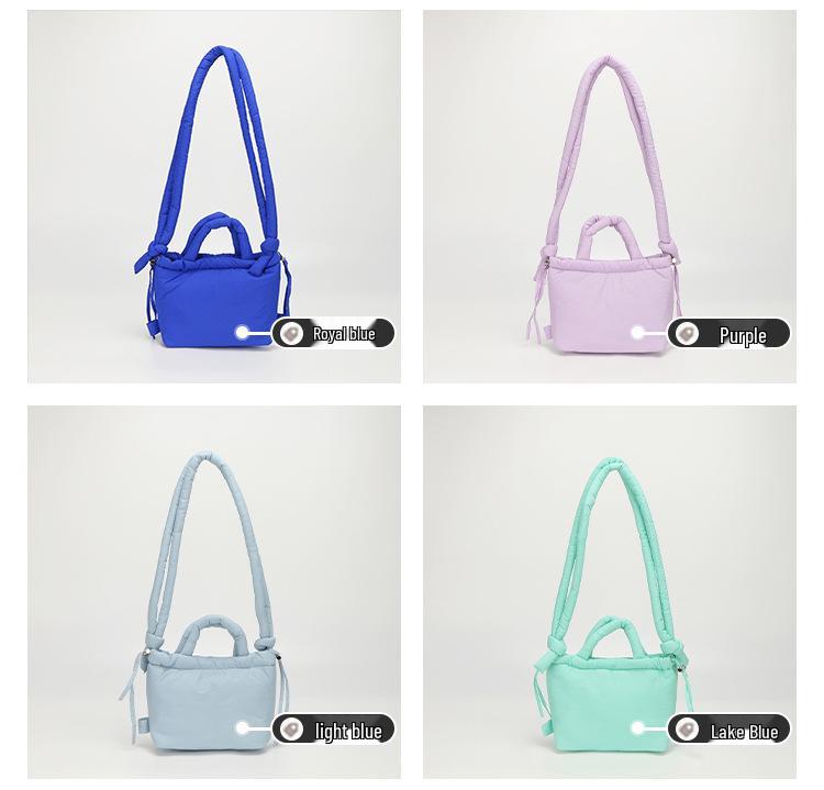 Geantă Crossbody Trendy de Nișă din Puf - Ușoară, Versatilă, Geantă de Mână de Umăr Monocromă pentru Ținută Casual