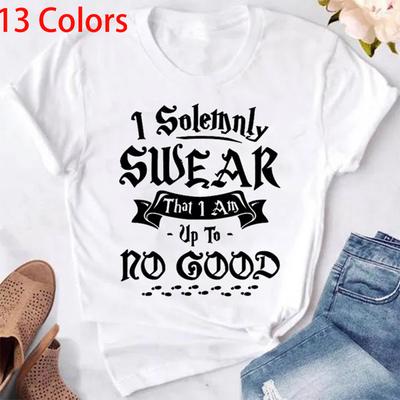 Lustig Süß Ich schwöre feierlich, dass ich nichts Gutes im Schilde führe Druck T-Shirts für Damen Herren Sommer Rundhals T-Shirt Mode Casual T-sh
