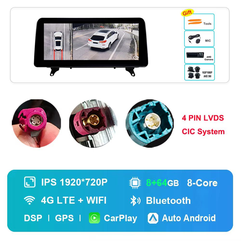 12.3 inch for BMW X5 E70 X6 E71 2007 - 2013 CCC CIC System GPS HD Touch Screen Android Car Radio Multimedia Player