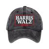 Vintage Harris Walz 2024 Campaign Hat Adjustable Unisex Distressed Baseball Cap Political Merchandise
