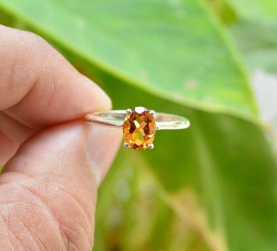 Citrine Gemstone Ring, 925 Sterling Silver Ring, Designer Ring, Handmade Ring, Birthstone Ring, Gift For Her, Silver Jewelry