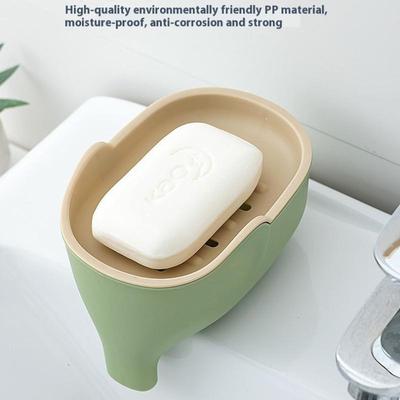1/4Pcs Soap Box Double Layer Creative Cute Elephant Bathroom Accessories Home Decorative Children Waterproof Drain Rack