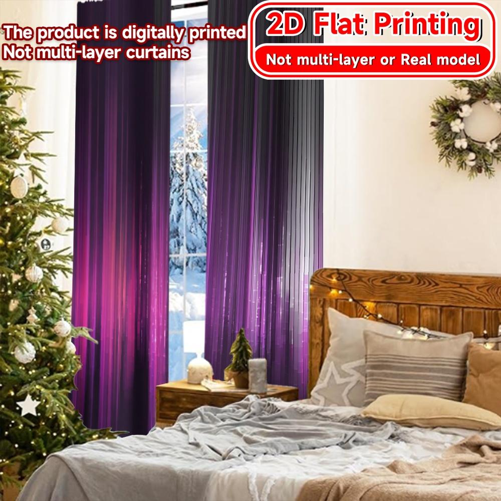 2D Flat Printing,2pcs Neon Cascades Popular Curtains&Drapes Fabric Curtains Festive for Living Room, Bedroom, Office, and Cafe