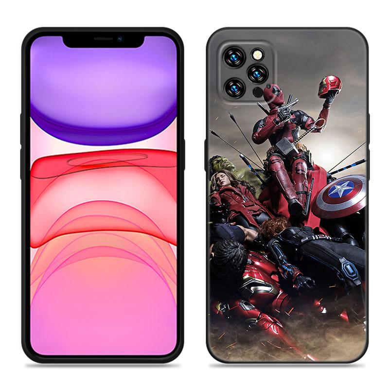 Cool Deadpool Phone Case For Apple iPhone 12 13 Mini 11 14 15 Pro Max 7 8 Plus X XR XS SE 2020 2022 Black Silicone Case