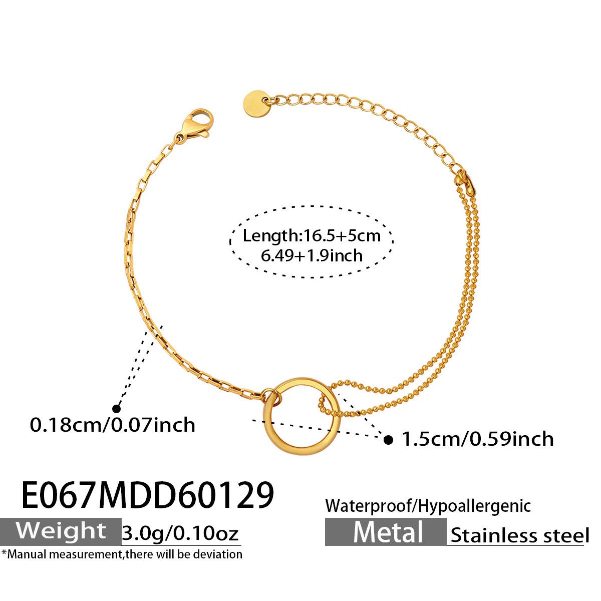 French Minimalist Geometric Circle Bracelet - High-End 18k Gold-Plated Stainless Steel Jewelry