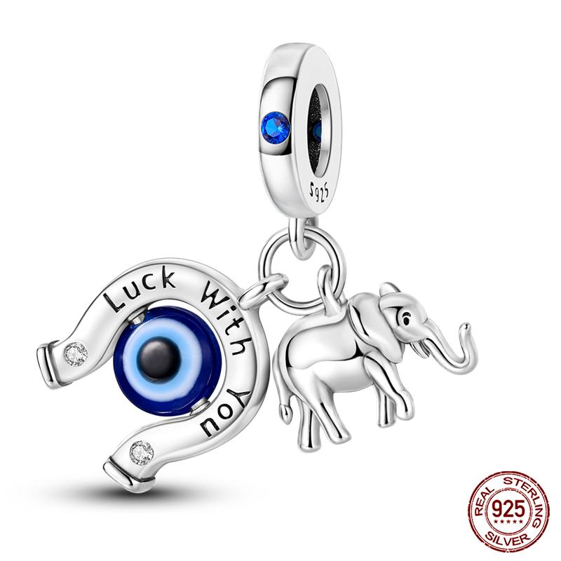 100% Real Copper Classic Devil'S Eye Charms Beads For Women Fit Original Qikaola Bracelets Fine Diy Jewelry Making