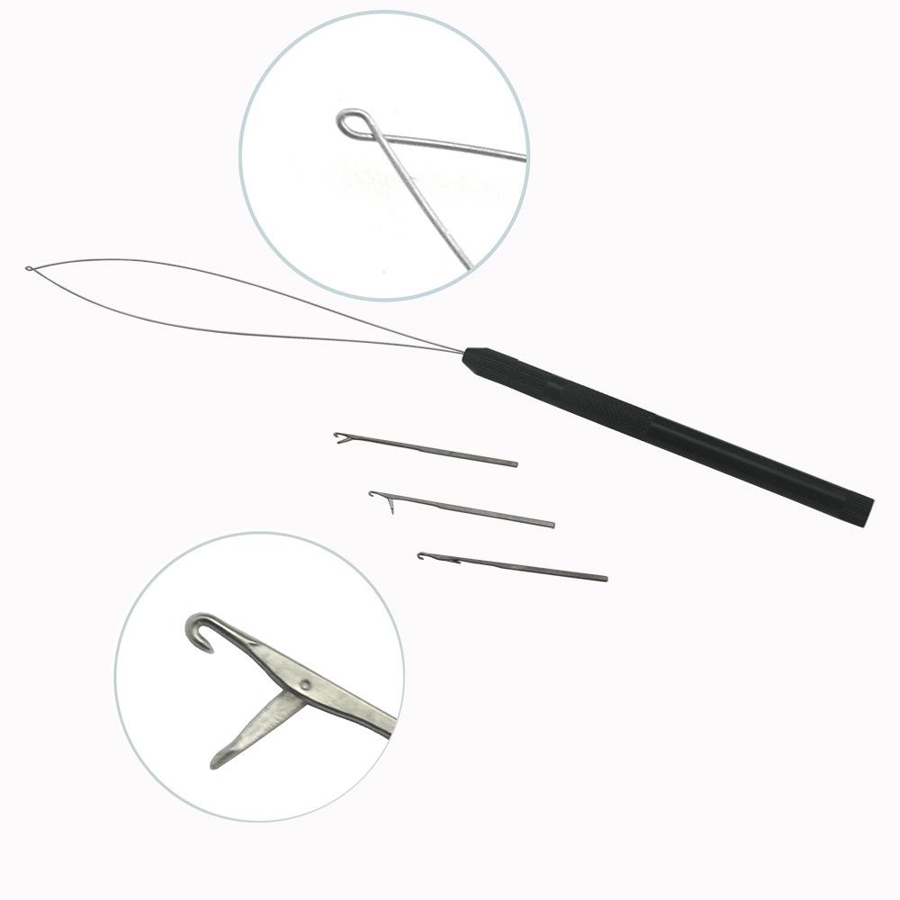 Hair Extension Plier Set Hair Extension Tools Stainless Steel Beads Hair Clip Scissor for Weft Hair Extensions Micro Pliers