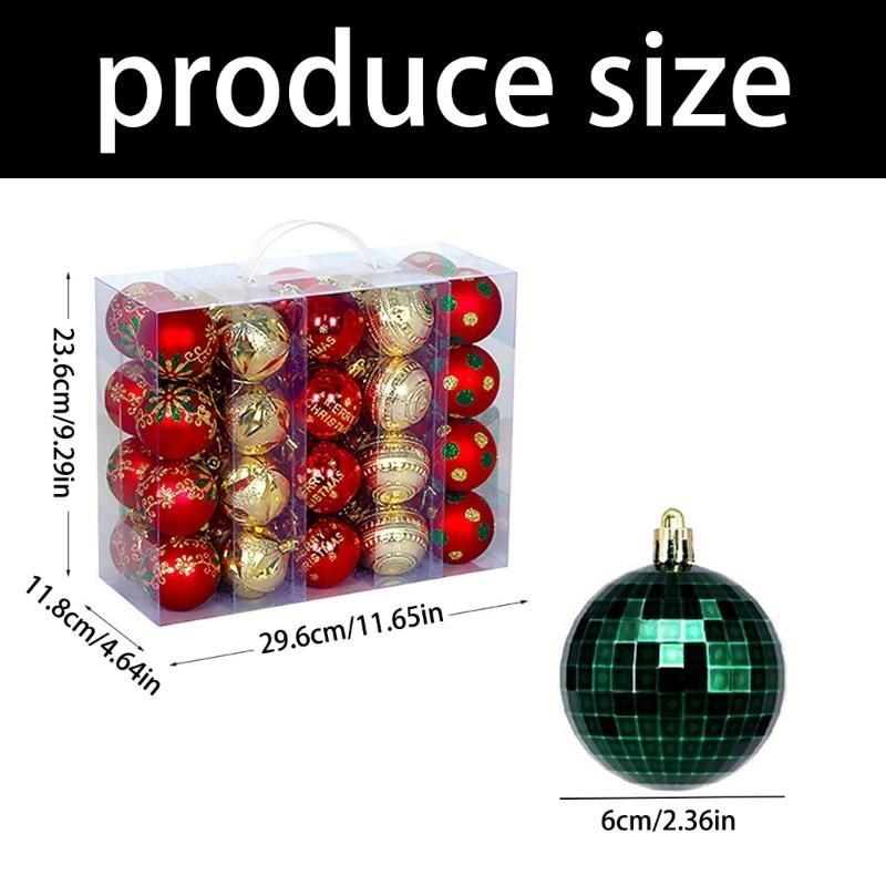 Plastic Christmas Tree Decorations Accessories Colorful Handcrafted Spherical Orbs In Gift Box for Festival Event