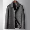 Men's Woolen Jacket Autumn and Winter Mulberry Silk Lapel Light Luxury Business Duck Down Liner Casual Tooling Version Jacket Tide
