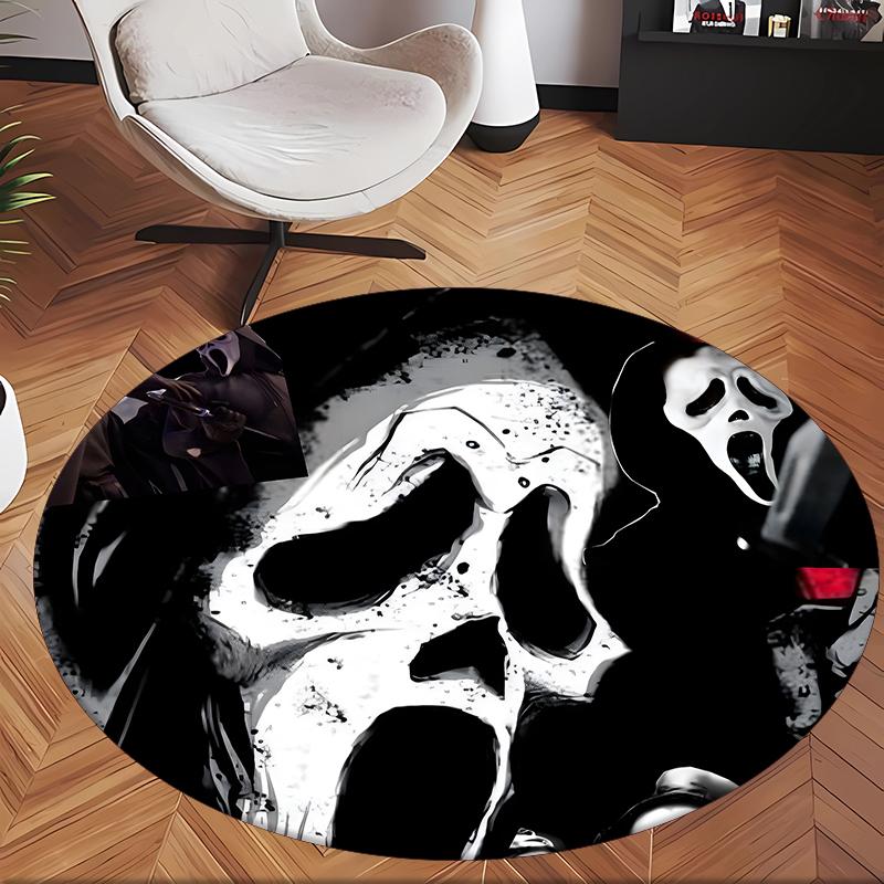 Ghostface (14) Round Office Rug Decorative Floor Rug for Office Bedroom Living Room and Home Space
