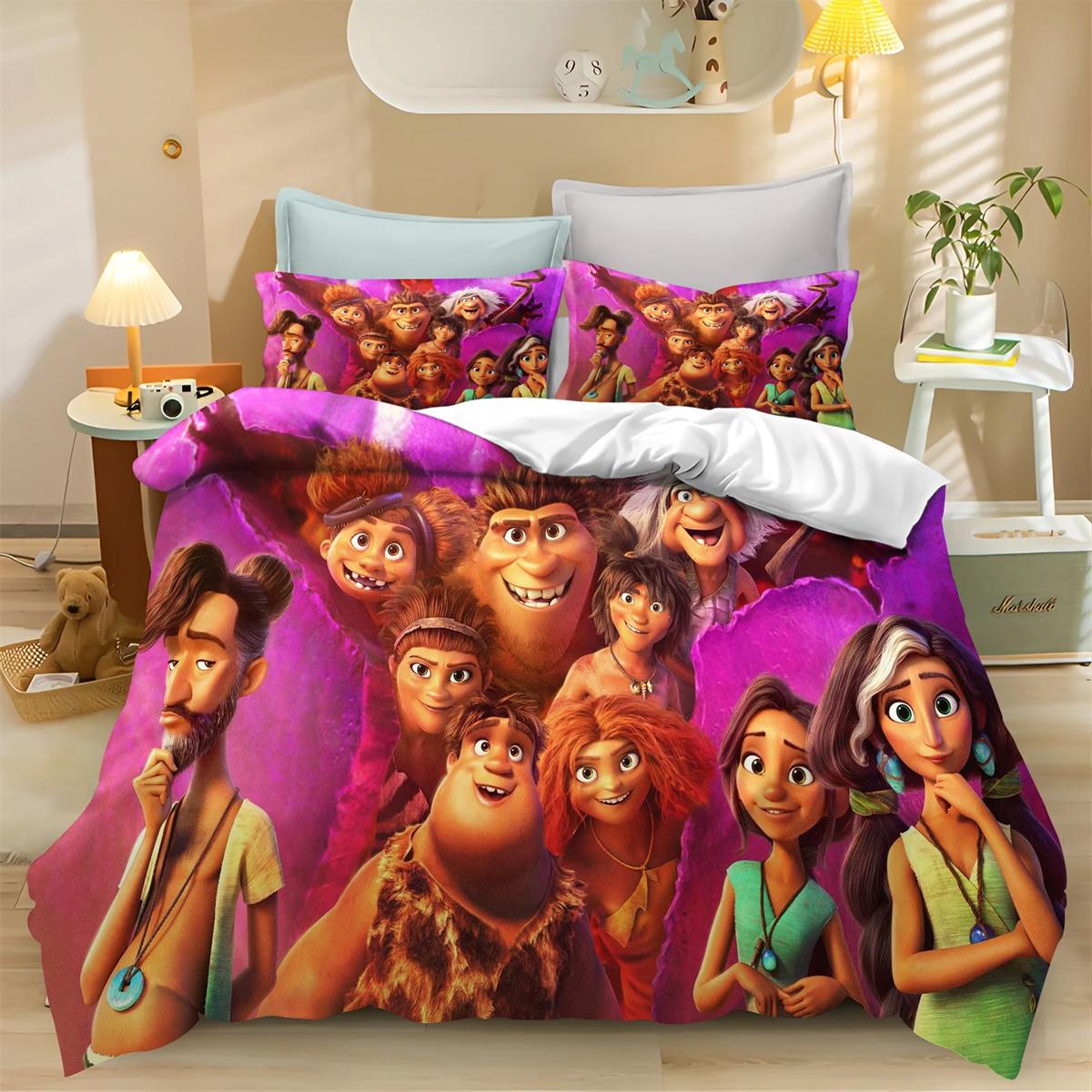 Ensemble de housse d'anime Ensemble de literie Couettes King Size 3D Ensemble de literie pour enfants, Housse de couette imprimée 3D 3 pièces Microfibre Décor de chambre à coucher 135x200cm 3pcs