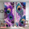 2D Flat Printing 2pcs Curtain Curtain Colorful Peacock Feathers Digital Printed Polyester Drapes Festive Curtains Use for All
