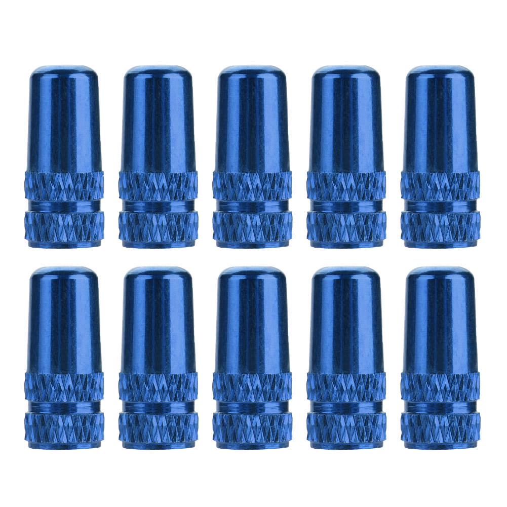 10Pcs Bike Aluminum Alloy Tire French Valve Protective Stem (Black)