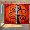 2D FLAT PRINTING 2pcs Curtains (Without Rod) Halloween Black Cat Design New Year Holiday Curtains with Digital Printing Durable