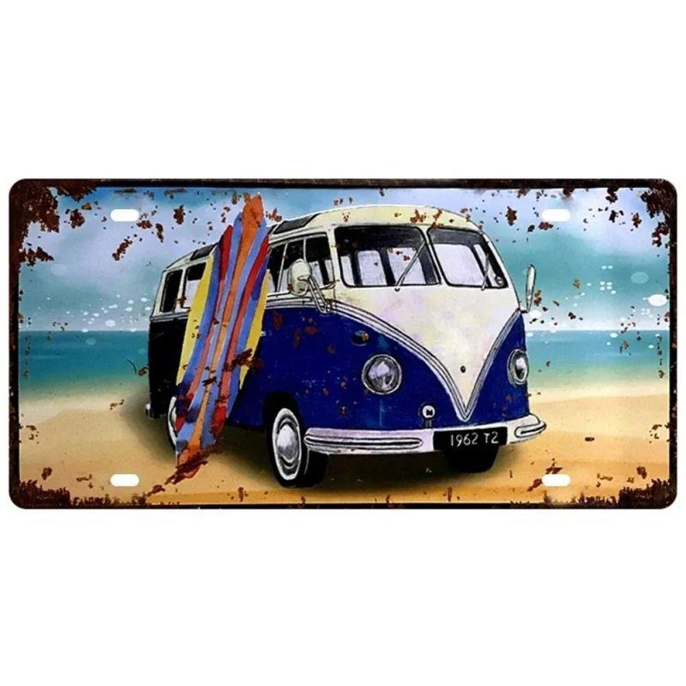 Vintage Pin Up Metal License Plate Sign 15x30cm