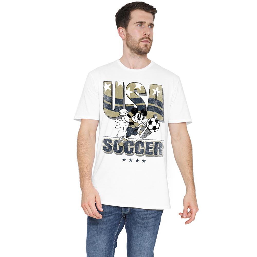 Disney Unisex Adult USA Soccer Mickey Mouse T-Shirt