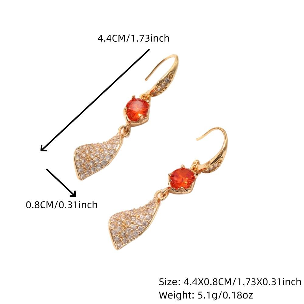 1 Pair Fashion Leaves Dangle Earrings for Women Cubic Zirconia Earring Jewelry Wedding Party Accessories