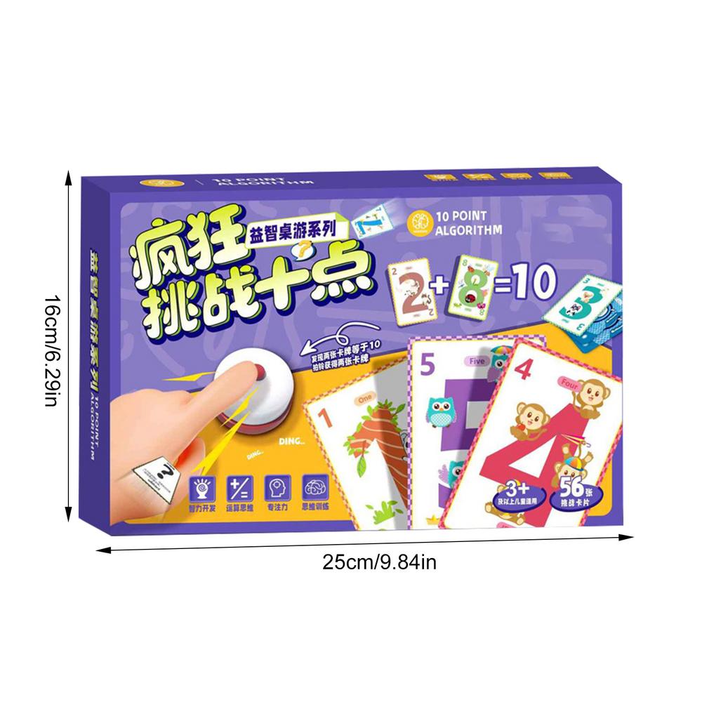 Family Card Game For Kids Math Learning Flash Card Board Games Educational Activities Addition Toys Travel Fun Accessories
