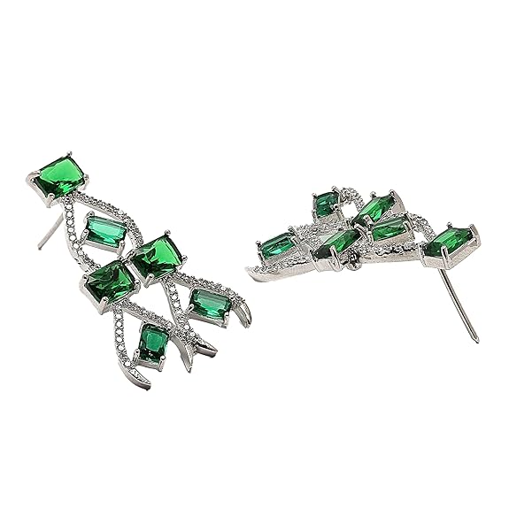 Collier contemporain clouté de diamants américains plaqué rhodium avec boucles d'oreilles, ensemble de bijoux pour filles et femmes