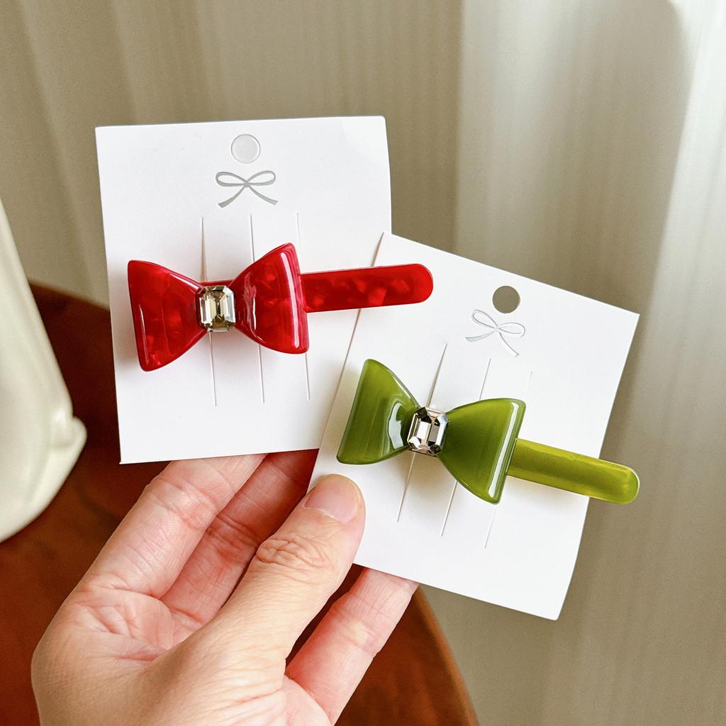 Chic Retro Style Acetate Bow Hair Tie And Versatile Duckbill Clips In Multiple Colors
