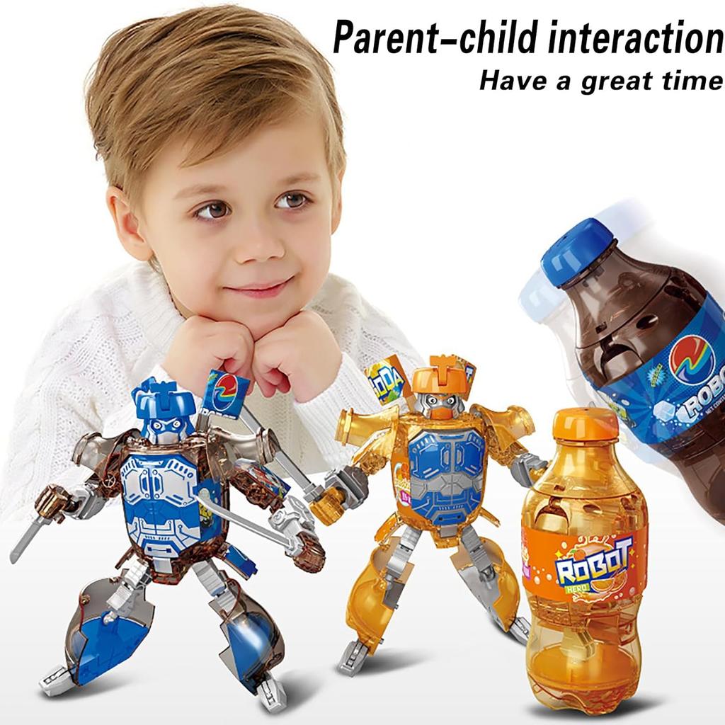 Transforming Robot Toys Beverage Bottles Deformation Robot Toys for Kids Gift Birthday Christmas Choice for Boyfriend