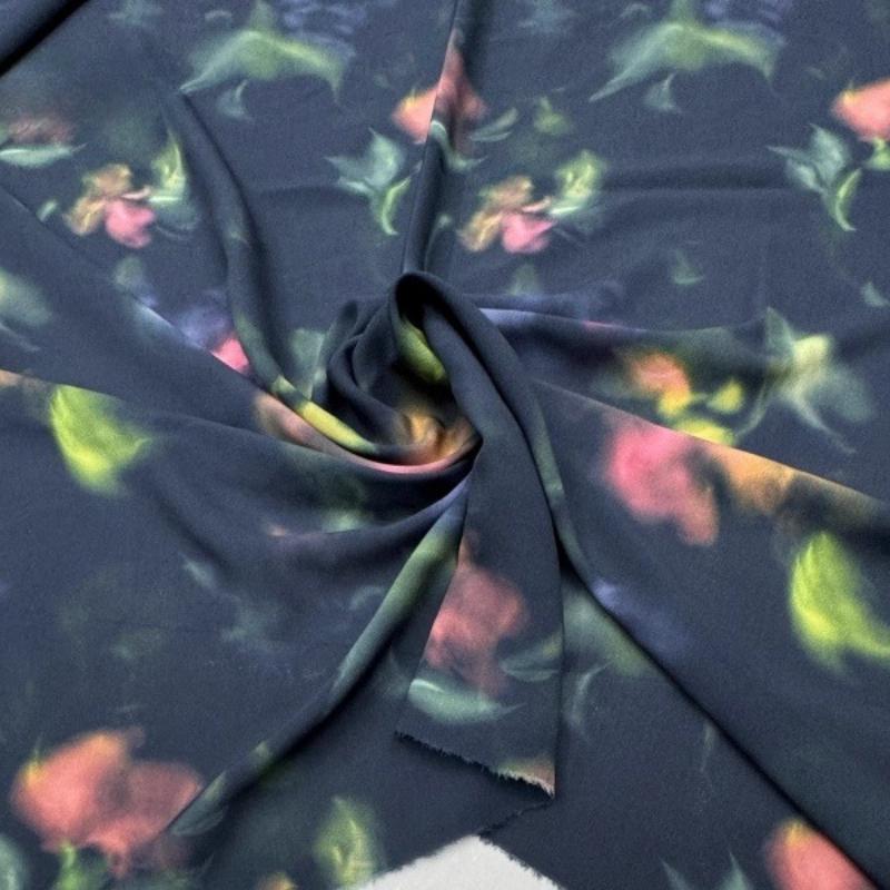 100x150cm Floral Printed Style Fabric Summer Silk Chiffon Fabric for Diy Sewing Soft Comfortable Dress Shirt Pajamas Pants