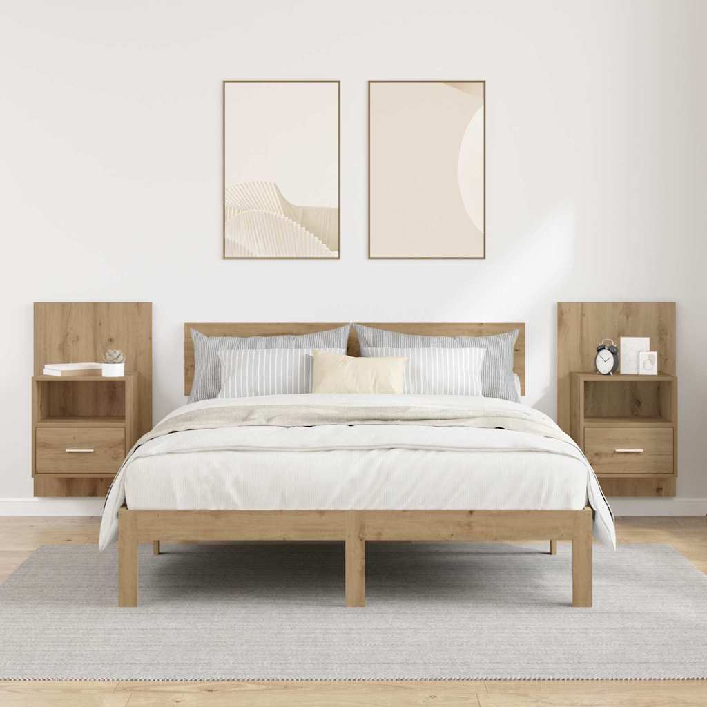 Nightstand Set (2 pcs) Artisan Oak Finish 50 x 32.5 x 80 cm Particleboard