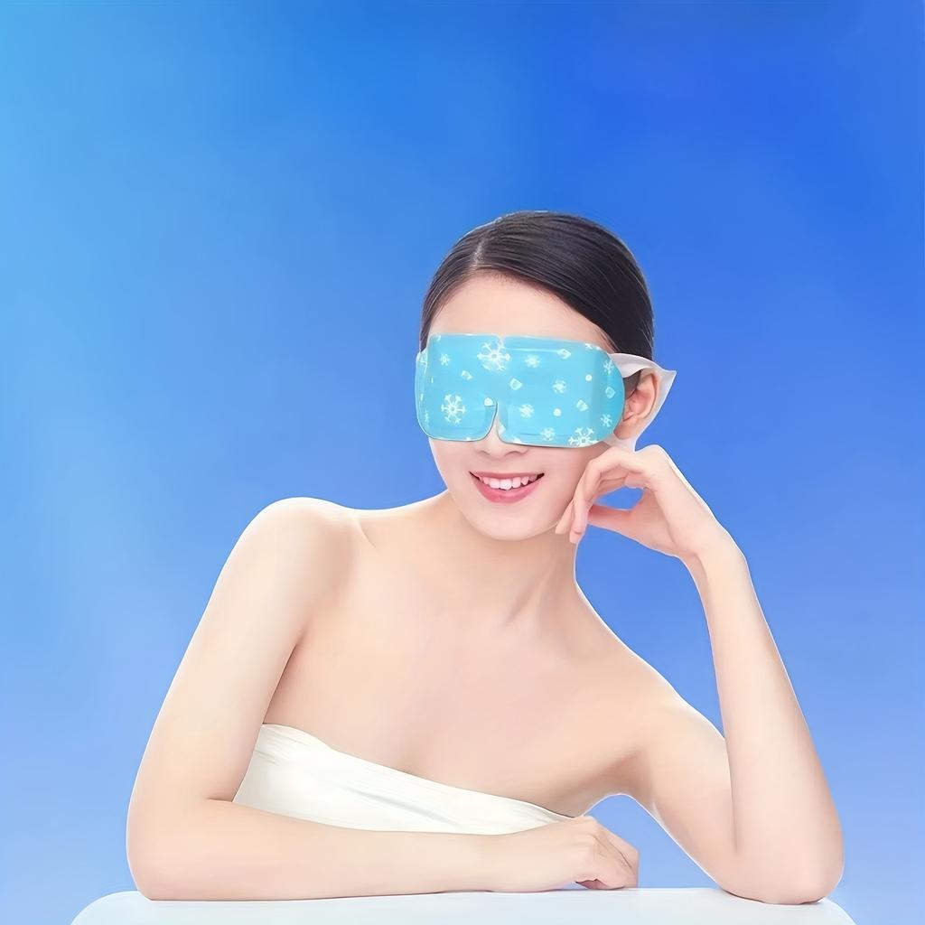 Compressed Ice Eye Mask, Mugwort Mint Summer Cooling Eye Patch, 5 Pieces/box, Sleep Aid, Cooling Mask, Breathable Material, a Must-have for Self-care,