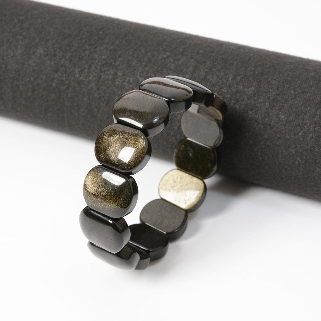 Exquisite Gold Obsidian Crystal Bracelet for Men and Women
