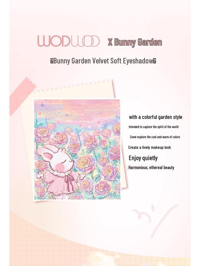 WODWOD Bunny Garden Soft Velvet Eyeshadow Palette: Pearlescent & Matte Earth Tones