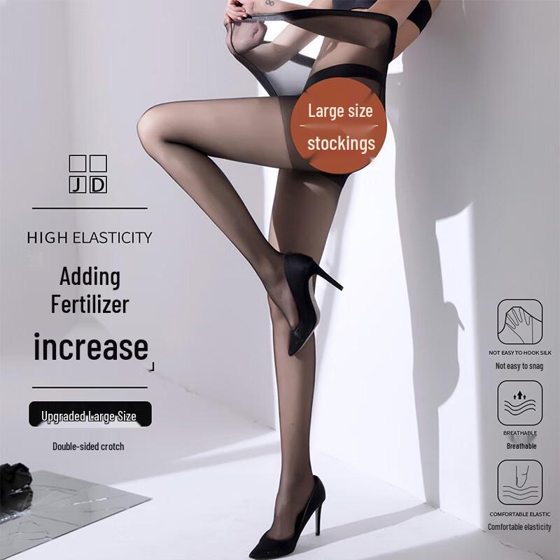 Lansha Women's Plus Size Ultra-Thin Anti-Snag Pantyhose