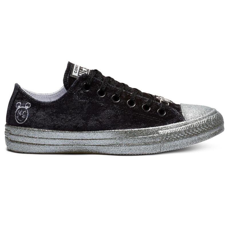 Miley Cyrus x Converse Chuck Taylor All Star Low Trendy Comfort Low-Top Canvas Women's Black & Silver