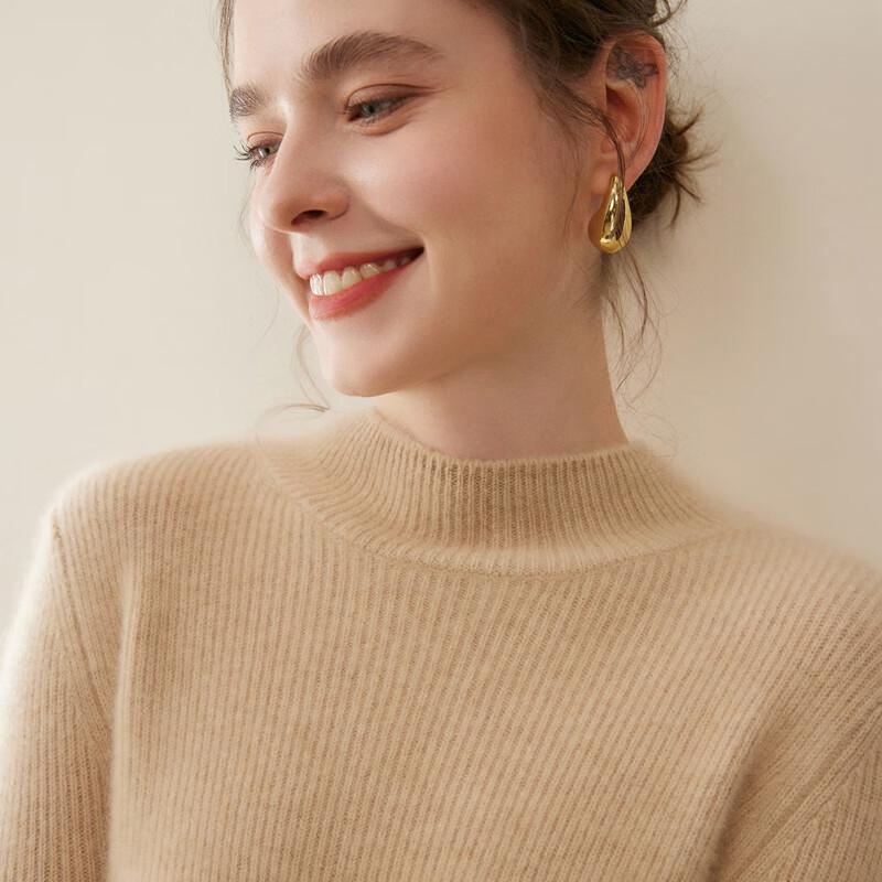 Fanzhen Women's Thickened 100% Cashmere Turtleneck Sweater