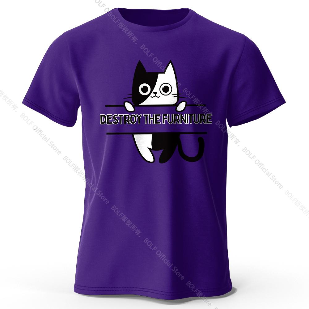 Destroy The Furniture Printed T-Shirt 100% Cotton Oversized Chaotic Graphic Tees for Men Women Summer Tops Anarchy Streetwear